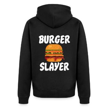 Burger Lover Gift - Unisex Premium Organic Zip Hoodie - black - Back - Nico (187cm)