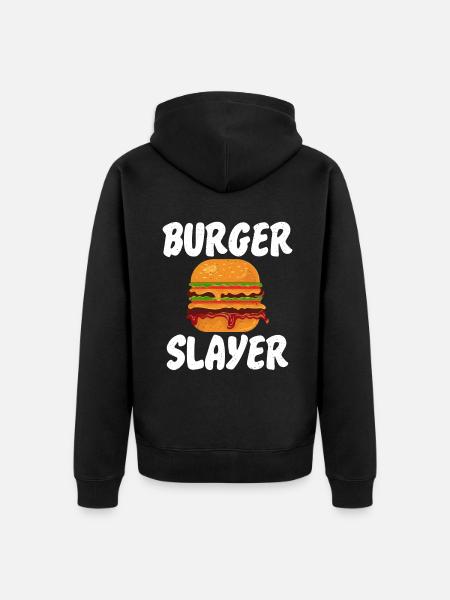 Burger Lover Gift - Unisex Premium Organic Zip Hoodie - black