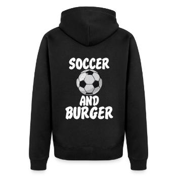 Burger Lover Gift - Unisex Premium Organic Zip Hoodie - black - Back - Nico (187cm)