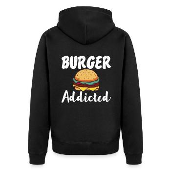 Burger Lover Gift - Unisex Premium Organic Zip Hoodie - black - Back - Nico (187cm)