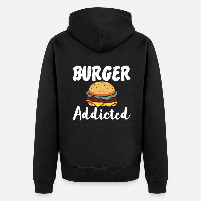 Burger Lover Geschenk - Unisex Premium Bio Zip Hoodie - Schwarz