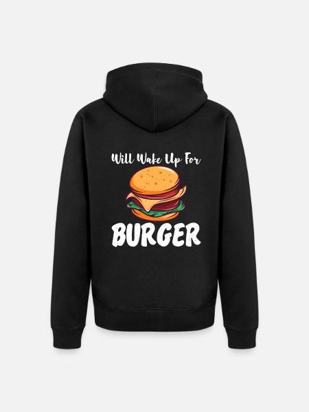 Burger Lover Gift - Unisex Premium Organic Zip Hoodie - black
