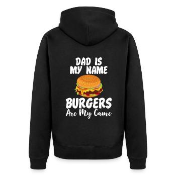 Burger Lover Gift - Unisex Premium Organic Zip Hoodie - black - Back - Nico (187cm)