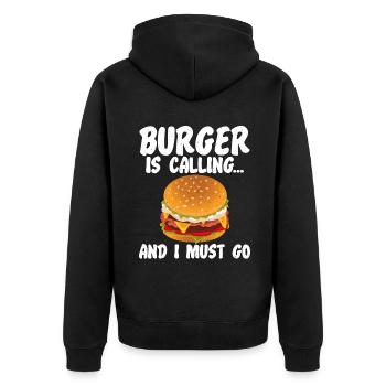 Burger Lover Cadeau - Veste à capuche bio Premium Unisexe - noir - Dos - Nico (187cm)
