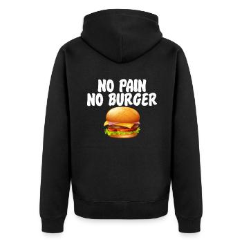 Burger Lover Gift - Unisex Premium Organic Zip Hoodie - black - Back - Nico (187cm)