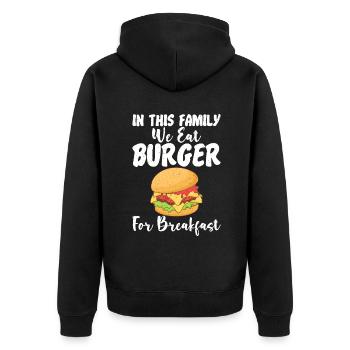 Burger Lover Gift - Unisex Premium Organic Zip Hoodie - black - Back - Nico (187cm)