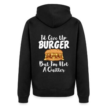 Burger Lover Gift - Unisex Premium Organic Zip Hoodie - black - Back - Nico (187cm)