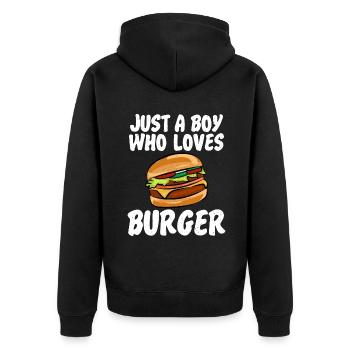 Burger Lover Cadeau - Veste à capuche bio Premium Unisexe - noir - Dos - Nico (187cm)