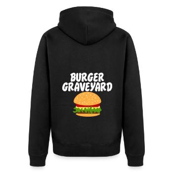Burger Lover Gift - Unisex Premium Organic Zip Hoodie - black - Back - Nico (187cm)