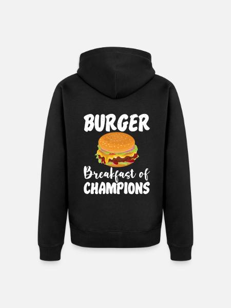 Burger Lover Gift - Unisex Premium Organic Zip Hoodie - black