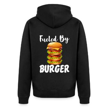 Burger Lover Gift - Unisex Premium Organic Zip Hoodie - black - Back - Nico (187cm)