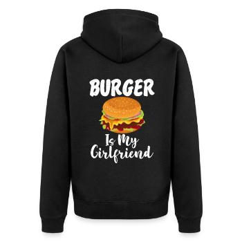 Burger Lover Gift - Unisex Premium Organic Zip Hoodie - black - Back - Nico (187cm)