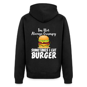 Burger Lover Gift - Unisex Premium Organic Zip Hoodie - black - Back - Nico (187cm)