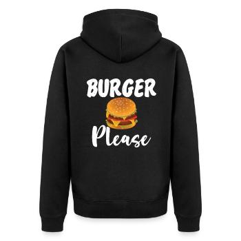 Burger Lover Gift - Unisex Premium Organic Zip Hoodie - black - Back - Nico (187cm)