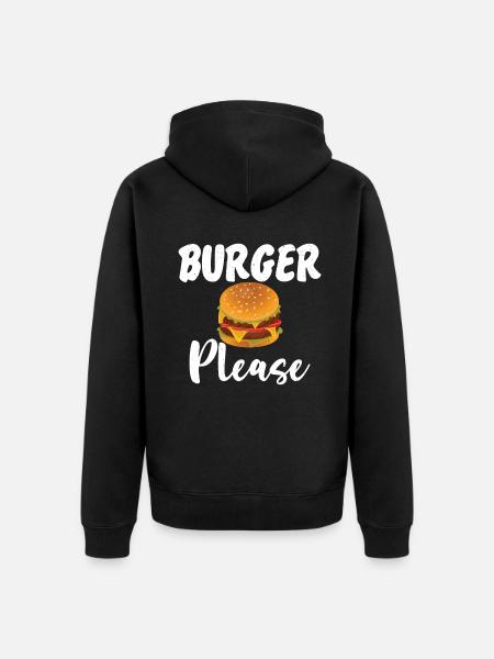 Burger Lover Gift - Unisex Premium Organic Zip Hoodie - black