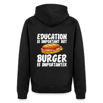 Burger Lover Gift - Unisex Premium Organic Zip Hoodie - black - Back - Nico (187cm)