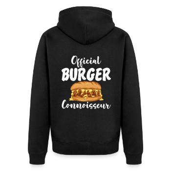 Burger Lover Gift - Unisex Premium Organic Zip Hoodie - black - Back - Nico (187cm)