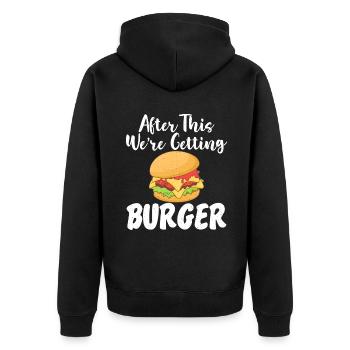 Burger Lover Gift - Unisex Premium Organic Zip Hoodie - black - Back - Nico (187cm)