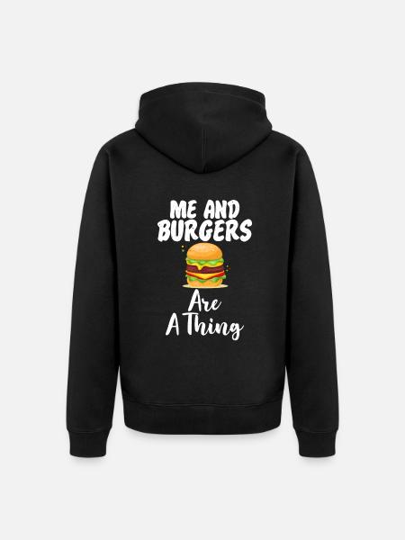 Burger Lover Gift - Unisex Premium Organic Zip Hoodie - black