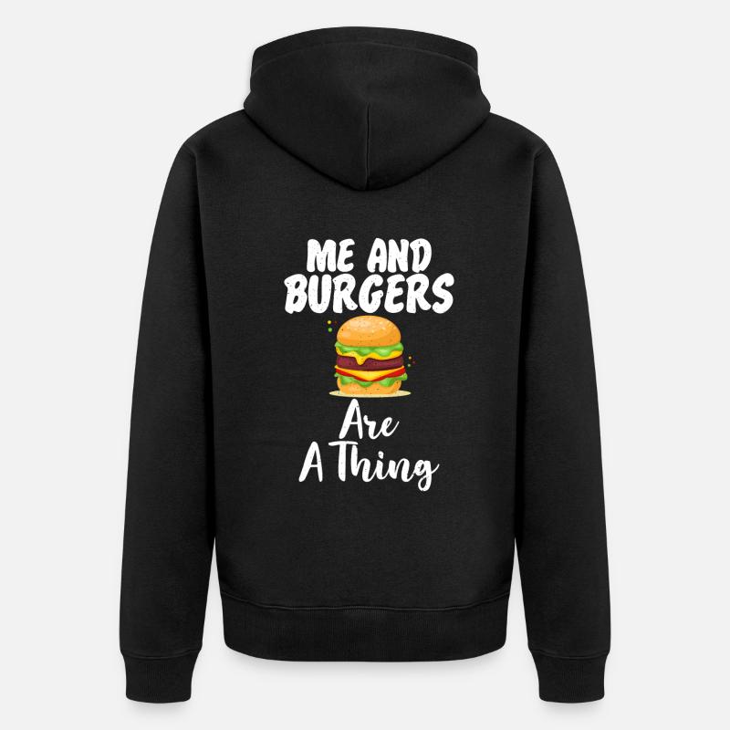 Burger Lover Geschenk - Unisex Premium Bio Zip Hoodie - Schwarz