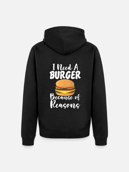 Burger Lover Gift - Unisex Premium Organic Zip Hoodie - black