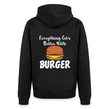 Burger Lover Cadeau - Veste à capuche bio Premium Unisexe - noir - Dos - Nico (187cm)