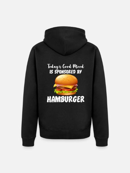 Burger Lover Gift - Unisex Premium Organic Zip Hoodie - black