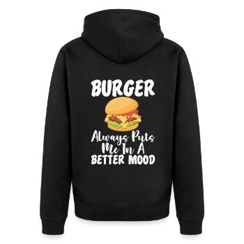 Burger Lover Cadeau - Veste à capuche bio Premium Unisexe - noir - Dos - Nico (187cm)