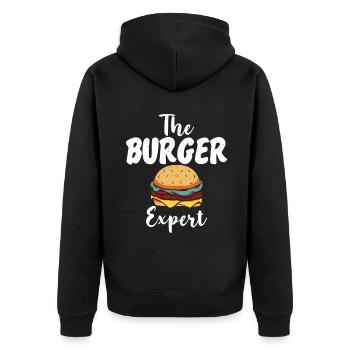 Burger Lover Gift - Unisex Premium Organic Zip Hoodie - black - Back - Nico (187cm)