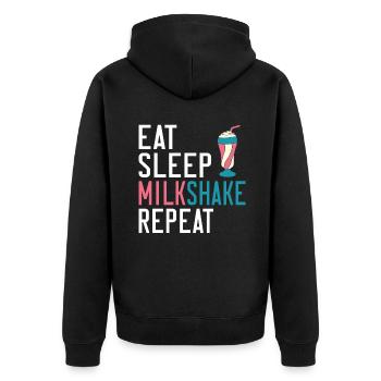 I love Milkshakes Milkshake Gift - Unisex Premium Organic Zip Hoodie - black - Back - Nico (187cm)