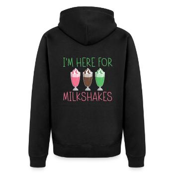 I love Milkshakes Milkshake Gift - Unisex Premium Organic Zip Hoodie - black - Back - Nico (187cm)