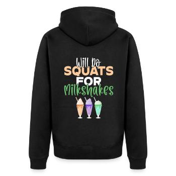 Ich liebe Milchshakes Milchshake Geschenk - Unisex Premium Bio Zip Hoodie - Schwarz - Hinten - Nico (187cm)