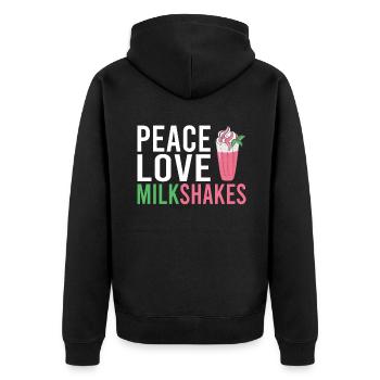 I love Milkshakes Milkshake Gift - Unisex Premium Organic Zip Hoodie - black - Back - Nico (187cm)