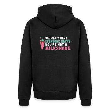 Ich liebe Milchshakes Milchshake Geschenk - Unisex Premium Bio Zip Hoodie - Schwarz - Hinten - Nico (187cm)