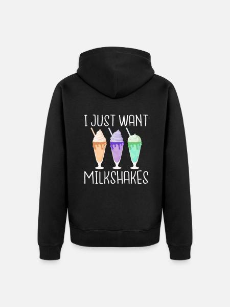 I love Milkshakes Milkshake Gift - Unisex Premium Organic Zip Hoodie - black