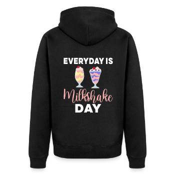 I love Milkshakes Milkshake Gift - Unisex Premium Organic Zip Hoodie - black - Back - Nico (187cm)