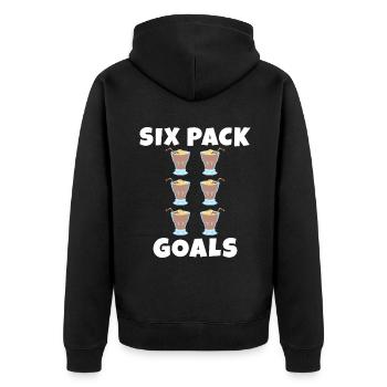 Ich liebe Milchshakes Milchshake Geschenk - Unisex Premium Bio Zip Hoodie - Schwarz - Hinten - Nico (187cm)
