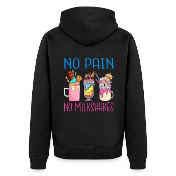 Ich liebe Milchshakes Milchshake Geschenk - Unisex Premium Bio Zip Hoodie - Schwarz - Hinten - Nico (187cm)