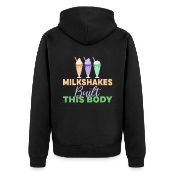 I love Milkshakes Milkshake Gift - Unisex Premium Organic Zip Hoodie - black - Back - Nico (187cm)