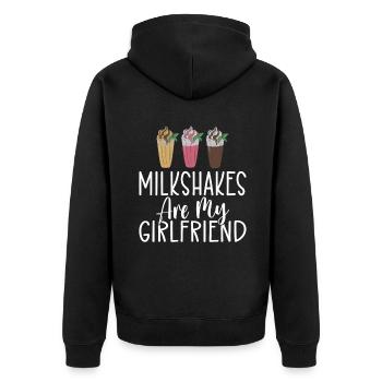 I love Milkshakes Milkshake Gift - Unisex Premium Organic Zip Hoodie - black - Back - Nico (187cm)