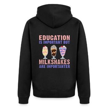 I love Milkshakes Milkshake Gift - Unisex Premium Organic Zip Hoodie - black - Back - Nico (187cm)