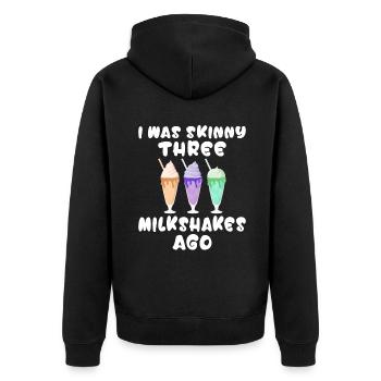 Ich liebe Milchshakes Milchshake Geschenk - Unisex Premium Bio Zip Hoodie - Schwarz - Hinten - Nico (187cm)