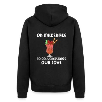 Ich liebe Milchshakes Milchshake Geschenk - Unisex Premium Bio Zip Hoodie - Schwarz - Hinten - Nico (187cm)