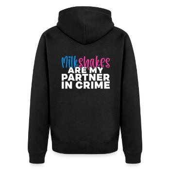 Ich liebe Milchshakes Milchshake Geschenk - Unisex Premium Bio Zip Hoodie - Schwarz - Hinten - Nico (187cm)
