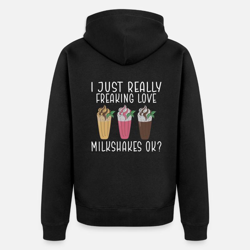 J’adore Milkshakes Milkshake Gift - Veste à capuche bio Premium Unisexe - noir