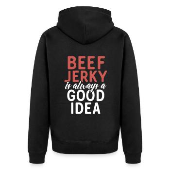 Beef Jerky Gift Beef Jerky Lover - Veste à capuche bio Premium Unisexe - noir - Dos - Nico (187cm)