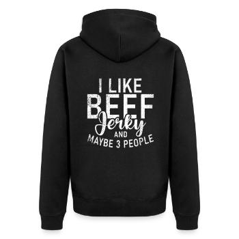 Beef Jerky Gift Beef Jerky Lover - Veste à capuche bio Premium Unisexe - noir - Dos - Nico (187cm)