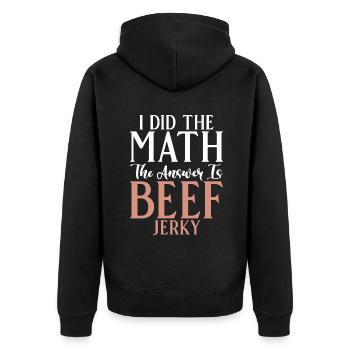 Beef Jerky Gift Beef Jerky Lover - Veste à capuche bio Premium Unisexe - noir - Dos - Nico (187cm)