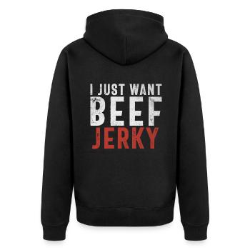 Beef Jerky Gift Beef Jerky Lover - Veste à capuche bio Premium Unisexe - noir - Dos - Nico (187cm)