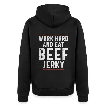 Beef Jerky Gift Beef Jerky Lover - Veste à capuche bio Premium Unisexe - noir - Dos - Nico (187cm)